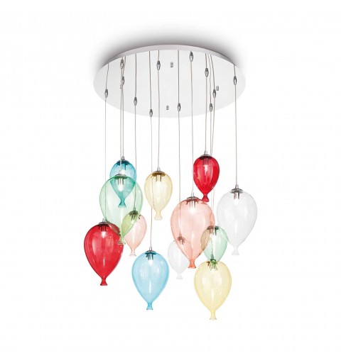 Ideal Lux CLOWN SP12 COLOR Mod. 100951 Lampada A Sospensione 12 Luci