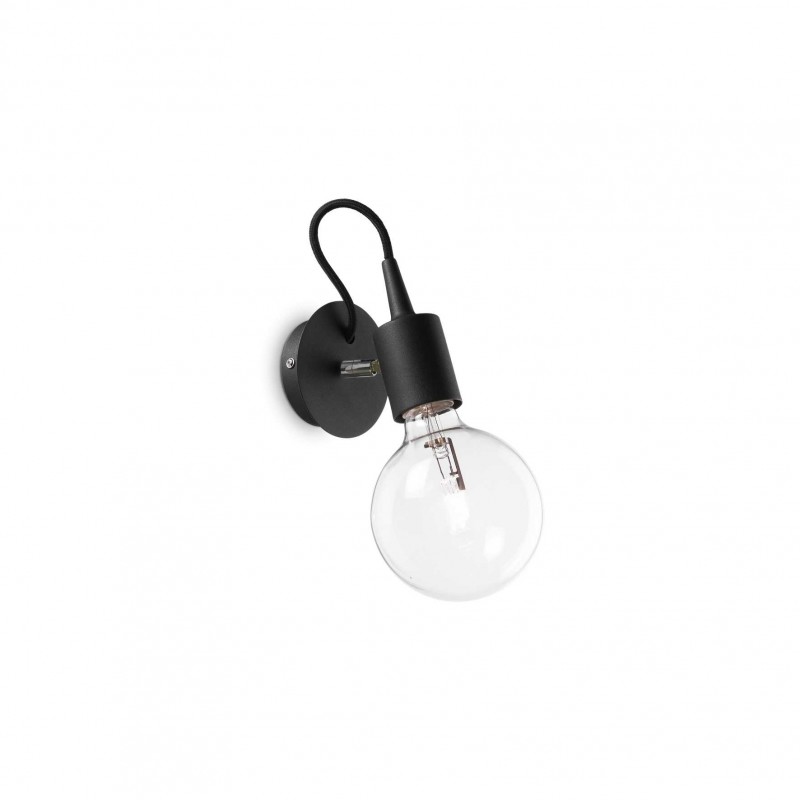 Ideal Lux EDISON AP1 NERO Mod. 148908 Lampada Da Parete 1 Luce
