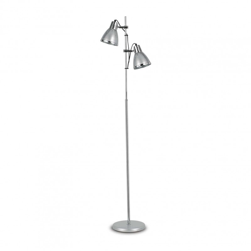 Ideal Lux ELVIS PT2 ARGENTO Mod. 042794 Lampada Da Terra 2 Luci