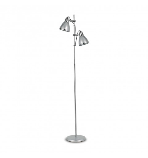 Ideal Lux ELVIS PT2 ARGENTO Mod. 042794 Lampada Da Terra 2 Luci