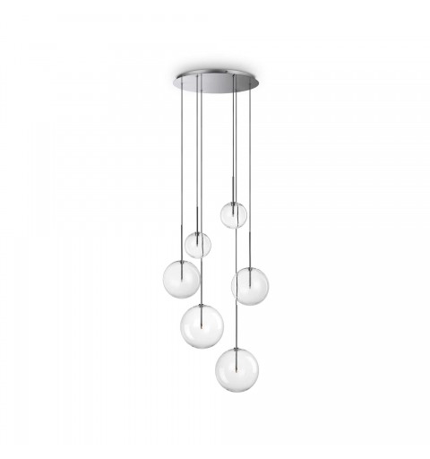 Ideal Lux EQUINOXE SP6 CROMO Mod. 317250 Lampada A Sospensione 6 Luci