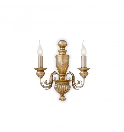 Ideal Lux FIRENZE AP2 ORO Mod. 020846 Lampada Da Parete 2 Luci