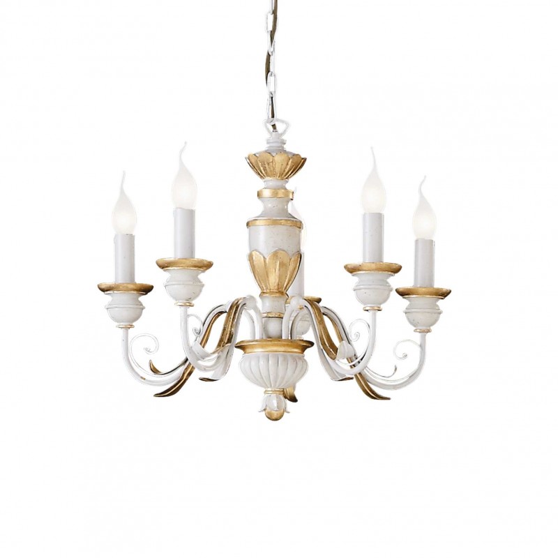 Ideal Lux FIRENZE SP5 BIANCO Mod. 012865 Lampada A Sospensione 5 Luci