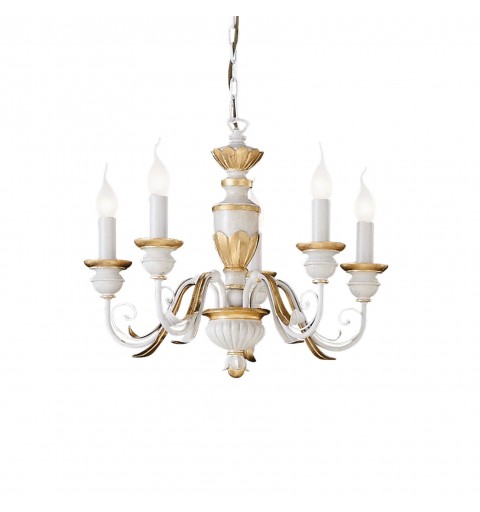 Ideal Lux FIRENZE SP5 BIANCO Mod. 012865 Lampada A Sospensione 5 Luci