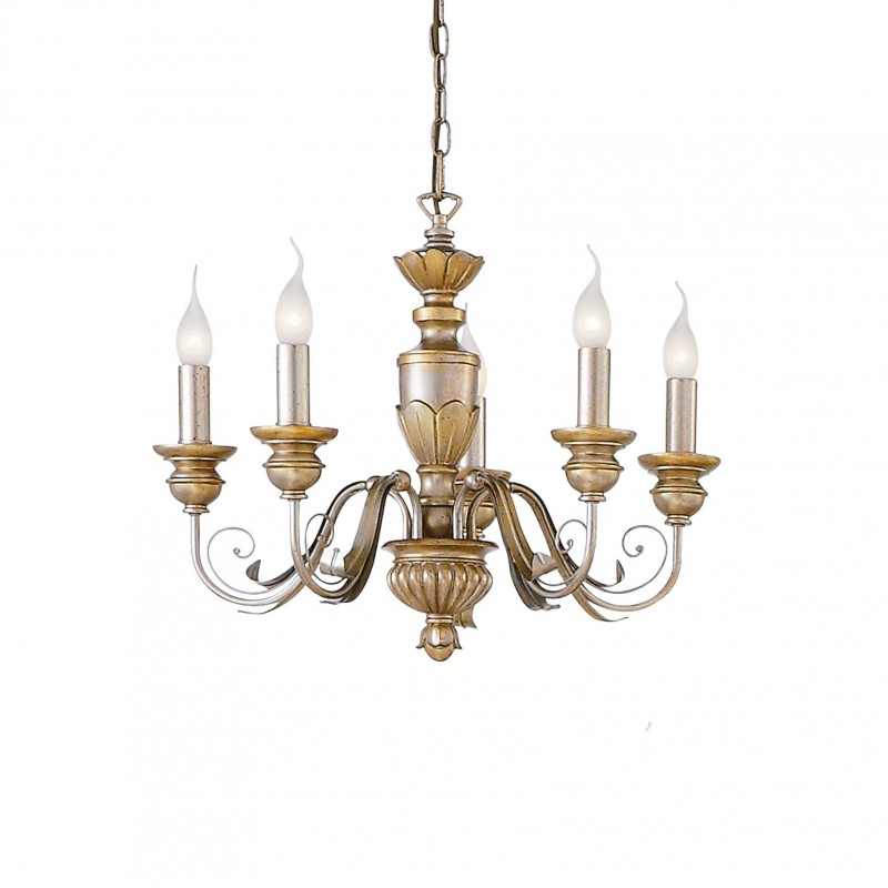 Ideal Lux FIRENZE SP5 ORO Mod. 020822 Lampada A Sospensione 5 Luci