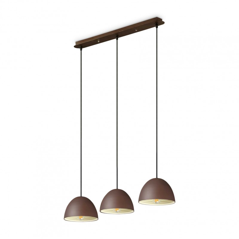 Ideal Lux FOLK SP3 COFFEE Mod. 174235 Lampada A Sospensione 3 Luci