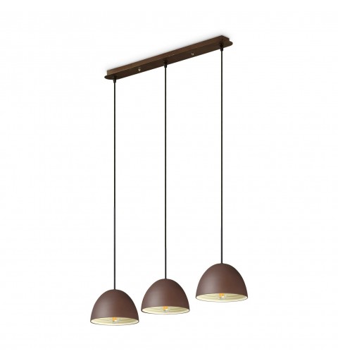 Ideal Lux FOLK SP3 COFFEE Mod. 174235 Lampada A Sospensione 3 Luci