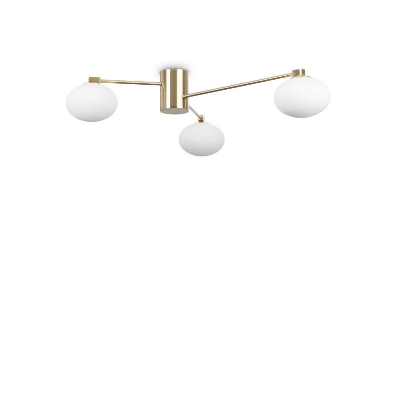 Ideal Lux HERMES PL3 D90 OTTONE Mod. 288260 Lampada Da Soffitto 3 Luci