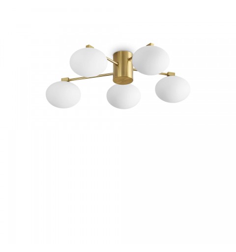 Ideal Lux HERMES PL5 D60 OTTONE Mod. 316697 Lampada Da Soffitto 5 Luci