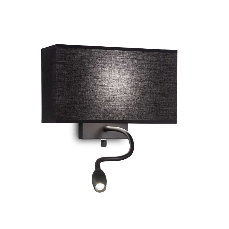 Ideal Lux HOTEL AP2 ALL BLACK Mod. 215709 Lampada Da Parete 2 Luci