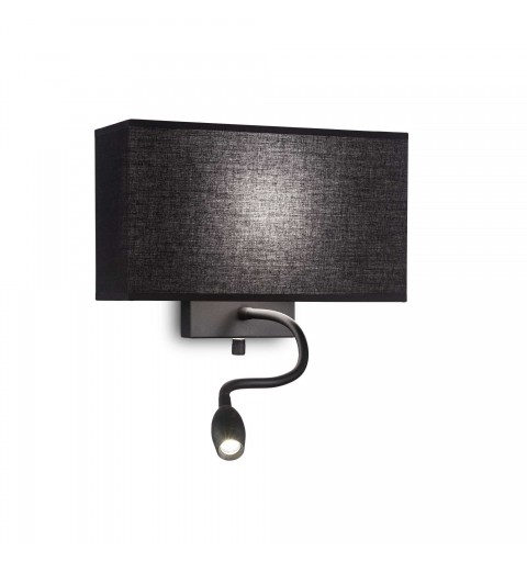 Ideal Lux HOTEL AP2 ALL BLACK Mod. 215709 Lampada Da Parete 2 Luci