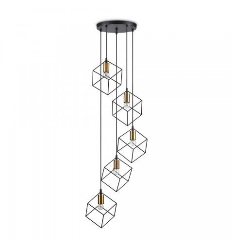 Ideal Lux ICE SP5 NERO Mod. 237664 Lampada A Sospensione 5 Luci