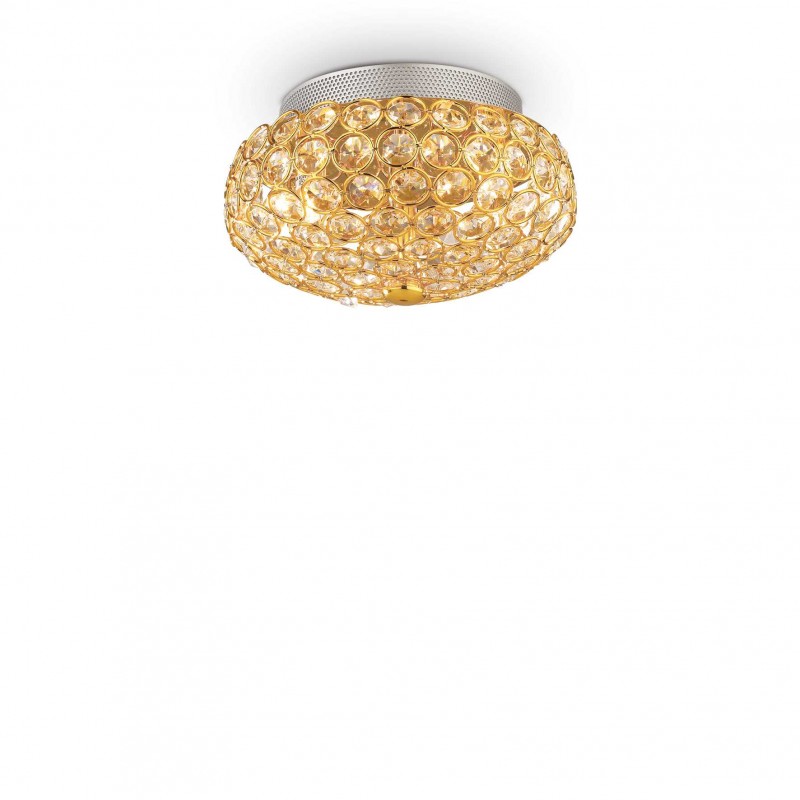 Ideal Lux KING PL3 ORO Mod. 075402 Lampada Da Soffitto 3 Luci