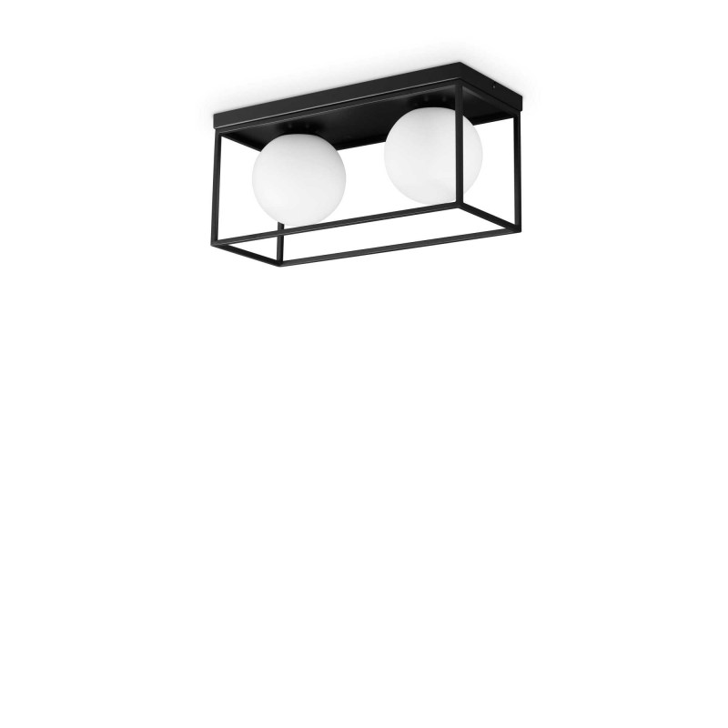 Ideal Lux LINGOTTO PL2 NERO Mod. 304137 Lampada Da Soffitto 2 Luci