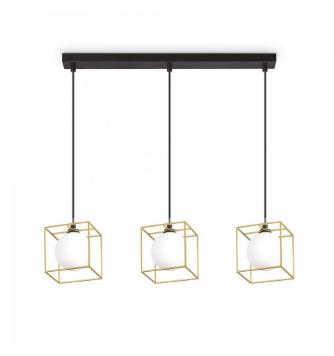 Ideal Lux LINGOTTO SP3 SINGLE OTTONE Mod. 251110 Lampada A Sospensione 3 Luci