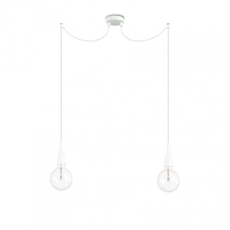 Ideal Lux MINIMAL SP2 BIANCO OPACO Mod. 112718 Lampada A Sospensione 2 Luci