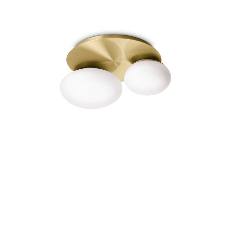 Ideal Lux NINFEA PL2 OTTONE Mod. 293653 Lampada Da Soffitto 2 Luci