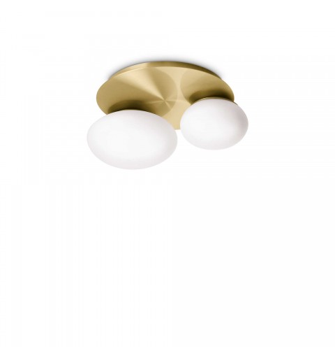 Ideal Lux NINFEA PL2 OTTONE Mod. 293653 Lampada Da Soffitto 2 Luci