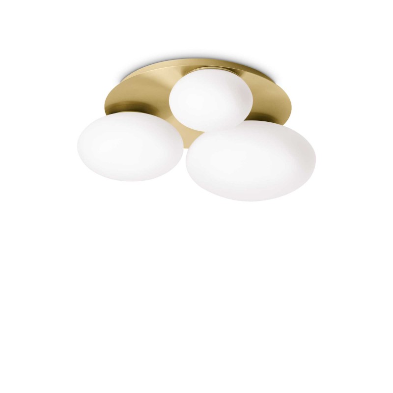 Ideal Lux NINFEA PL3 OTTONE Mod. 293660 Lampada Da Soffitto 3 Luci