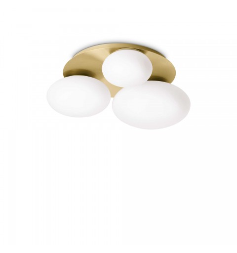 Ideal Lux NINFEA PL3 OTTONE Mod. 293660 Lampada Da Soffitto 3 Luci