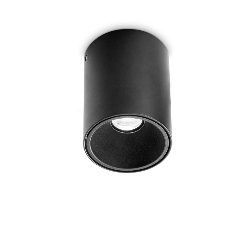 Ideal Lux NITRO PL ROUND D09 NERO Mod. 205984 Lampada Da Soffitto 1 Luce