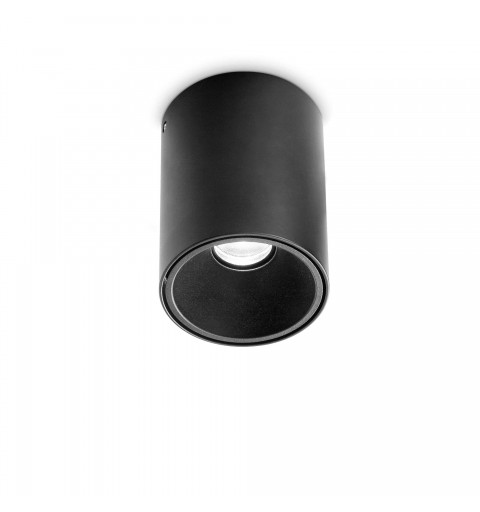 Ideal Lux NITRO PL ROUND D09 NERO Mod. 205984 Lampada Da Soffitto 1 Luce