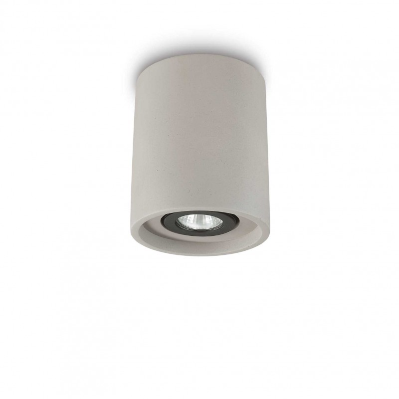 Ideal Lux OAK PL1 ROUND CEMENTO Mod. 150437 Lampada Da Soffitto 1 Luce