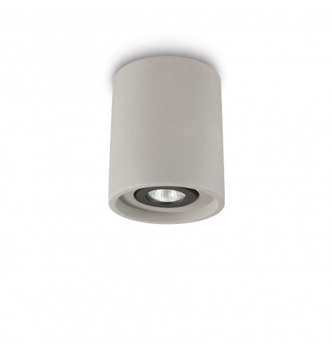 Ideal Lux OAK PL1 ROUND CEMENTO Mod. 150437 Lampada Da Soffitto 1 Luce