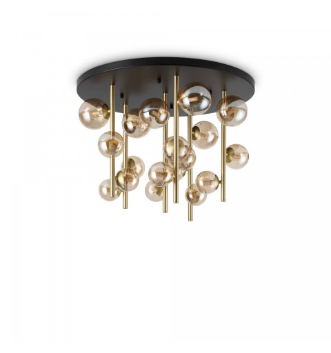 Ideal Lux PERLAGE PL18 AMBRA Mod. 328379 Lampada Da Soffitto 18 Luci