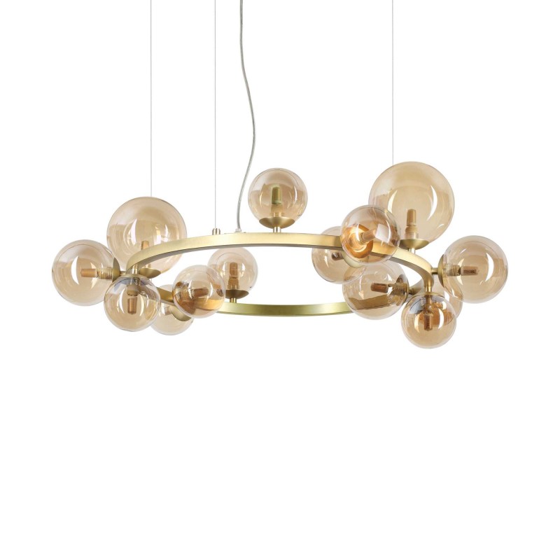 Ideal Lux PERLAGE SP14 AMBRA Mod. 322797 Lampada A Sospensione 14 Luci