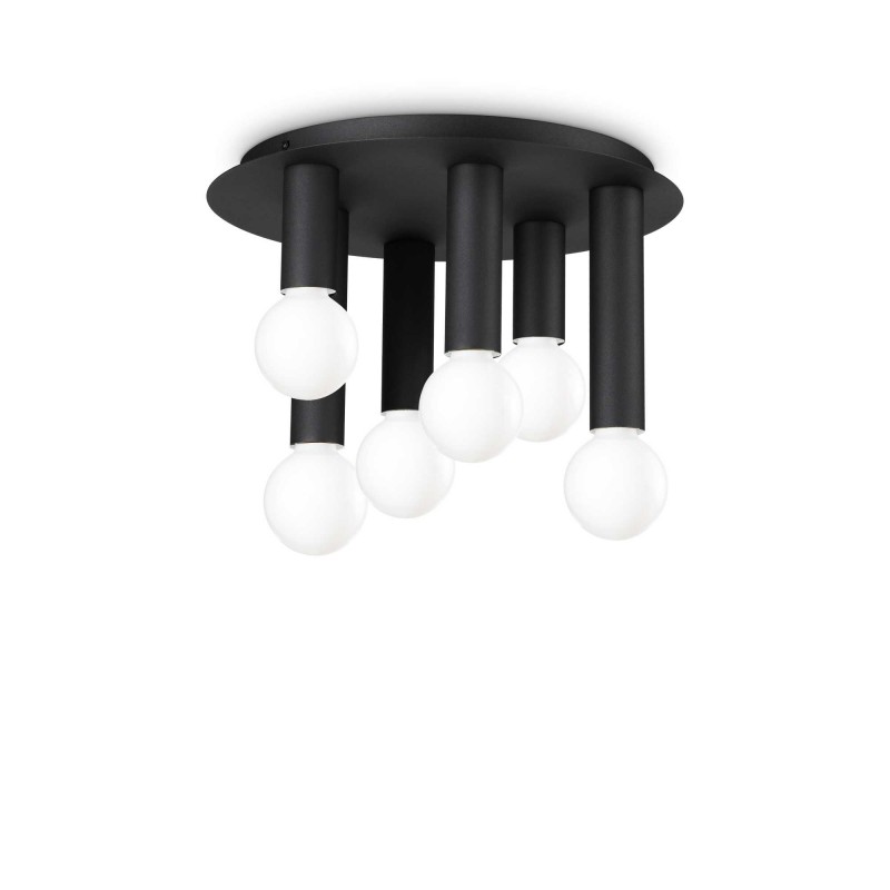 Ideal Lux PETIT PL6 NERO Mod. 327976 Lampada Da Soffitto 6 Luci