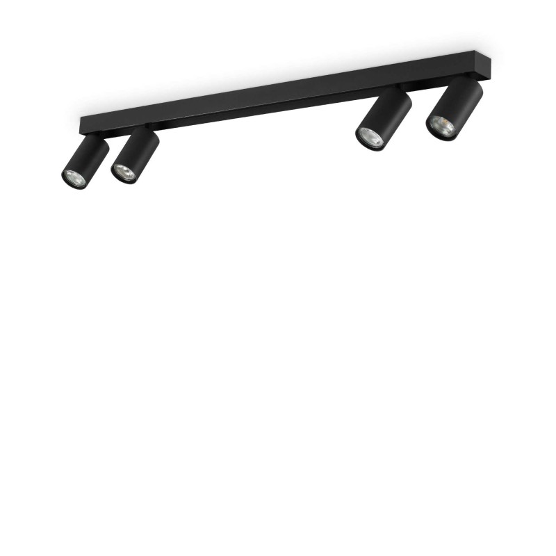 Ideal Lux PROFILO PL4 NERO Mod. 328195 Lampada Da Soffitto 4 Luci