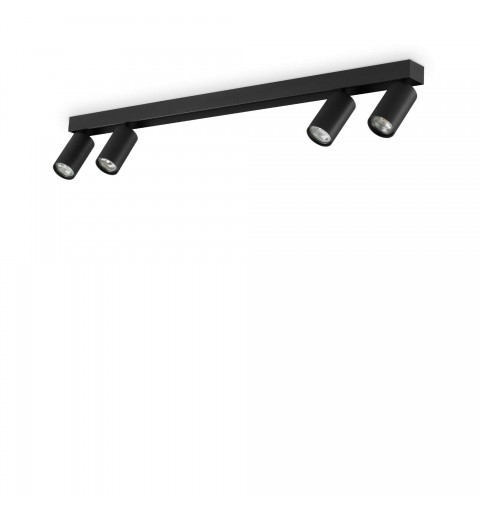 Ideal Lux PROFILO PL4 NERO Mod. 328195 Lampada Da Soffitto 4 Luci