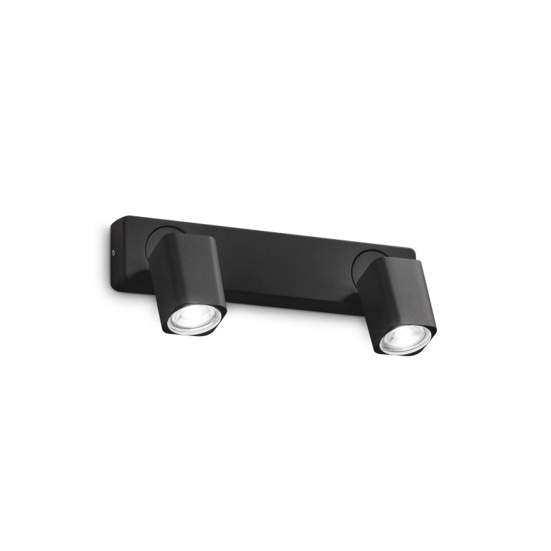 Ideal Lux RUDY AP2 SQUARE NERO Mod. 321509 Lampada Da Parete 2 Luci