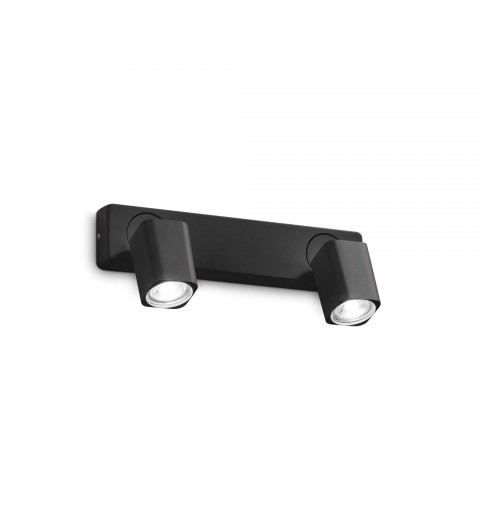 Ideal Lux RUDY AP2 SQUARE NERO Mod. 321509 Lampada Da Parete 2 Luci