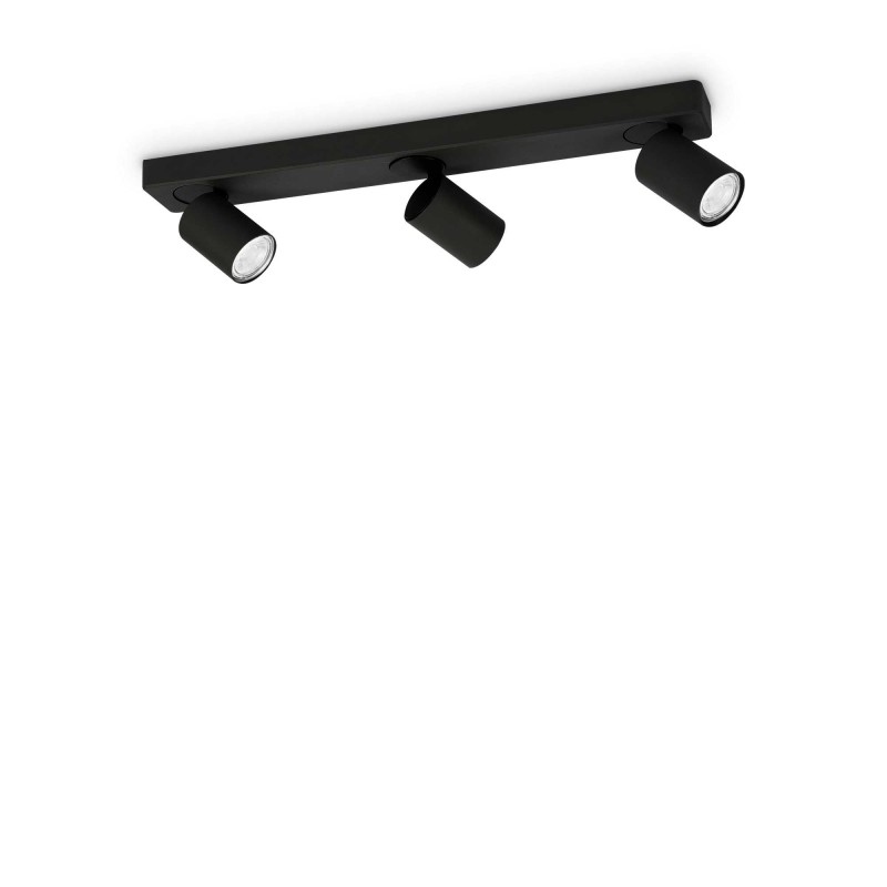 Ideal Lux RUDY PL3 ROUND NERO Mod. 229058 Lampada Da Soffitto 3 Luci