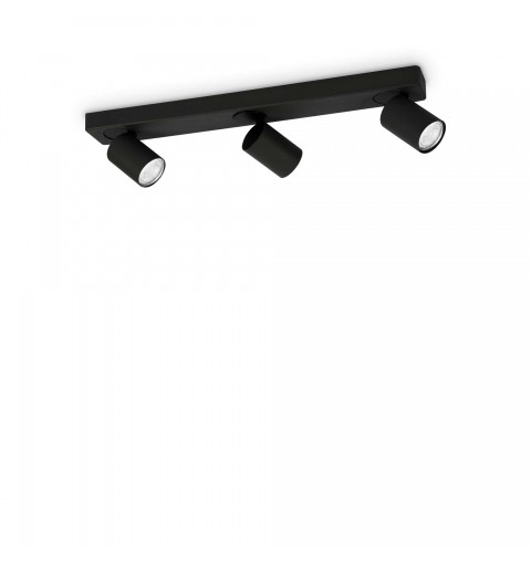 Ideal Lux RUDY PL3 ROUND NERO Mod. 229058 Lampada Da Soffitto 3 Luci