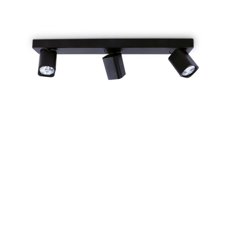 Ideal Lux RUDY PL3 SQUARE NERO Mod. 321516 Lampada Da Soffitto 3 Luci