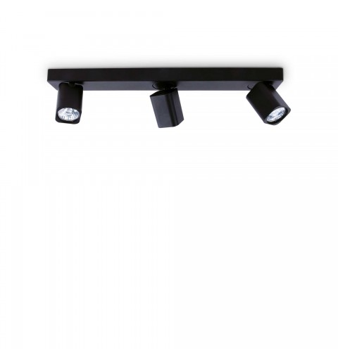 Ideal Lux RUDY PL3 SQUARE NERO Mod. 321516 Lampada Da Soffitto 3 Luci