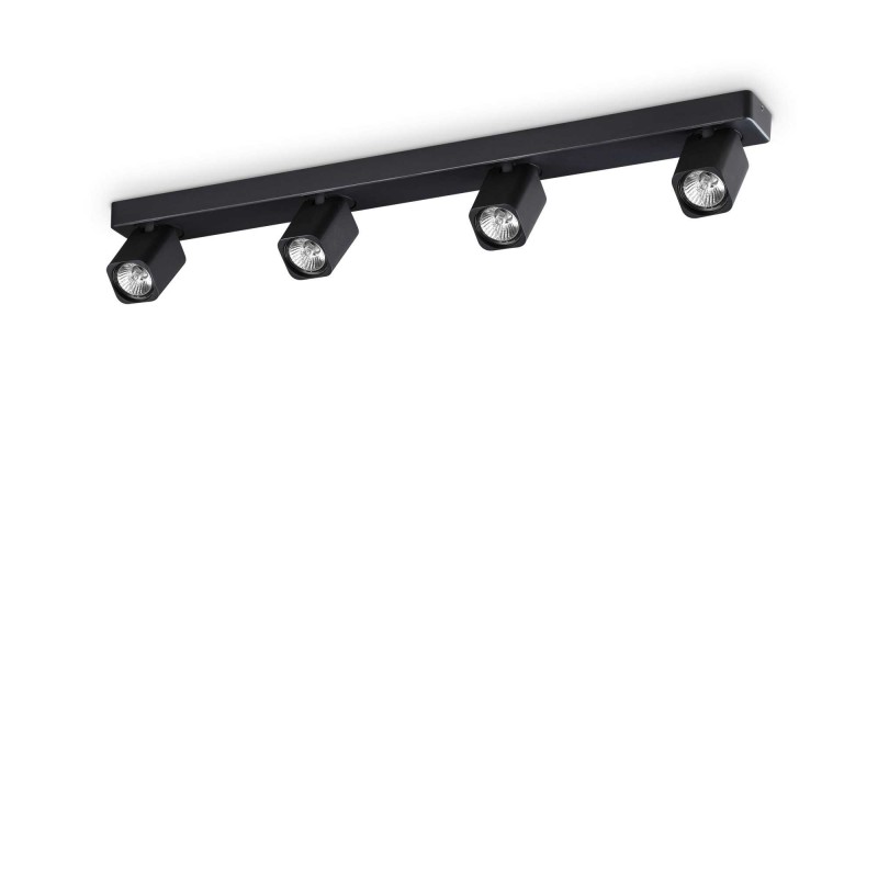 Ideal Lux RUDY PL4 SQUARE NERO Mod. 321523 Lampada Da Soffitto 4 Luci