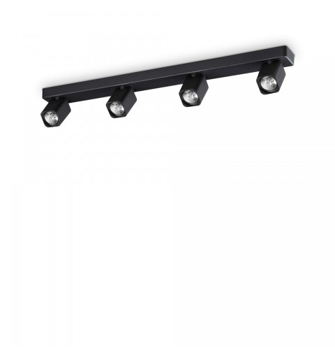 Ideal Lux RUDY PL4 SQUARE NERO Mod. 321523 Lampada Da Soffitto 4 Luci