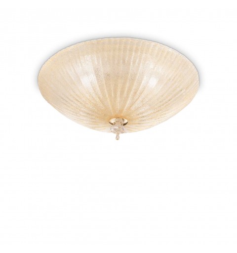 Ideal Lux SHELL PL4 AMBRA Mod. 140186 Lampada Da Soffitto 4 Luci