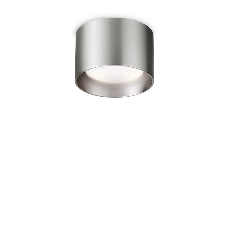 Ideal Lux SPIKE PL1 ROUND NICKEL Mod. 314303 Lampada Da Soffitto 1 Luce