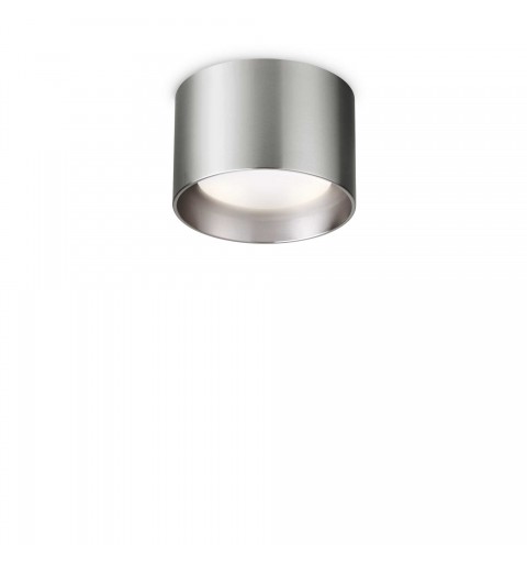 Ideal Lux SPIKE PL1 ROUND NICKEL Mod. 314303 Lampada Da Soffitto 1 Luce