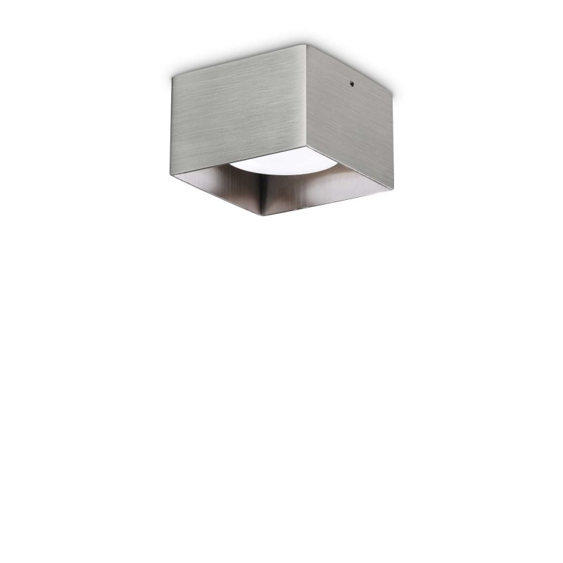 Ideal Lux SPIKE PL1 SQUARE NICKEL Mod. 328805 Lampada Da Soffitto 1 Luce