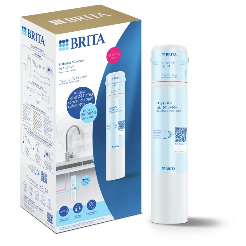 Brita mypure SLIM V-MF Sistema de filtración de agua situado debajo del fregadero Blanco