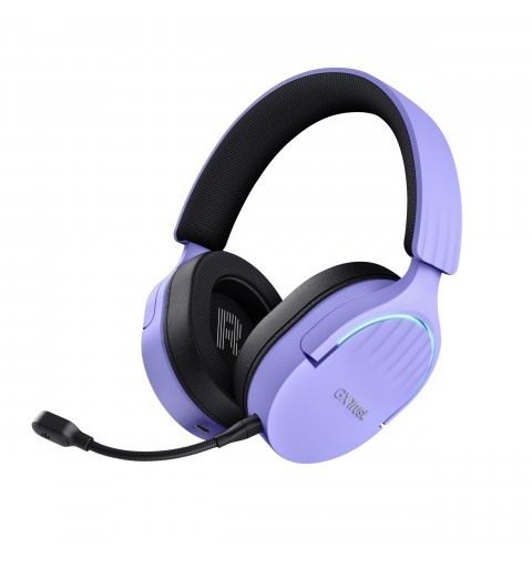 Trust GXT 491P FAYZO Headset Wired & Wireless Head-band Gaming USB Type-A Bluetooth Black, Purple