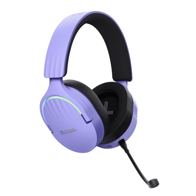 Trust GXT 491P FAYZO Auriculares Inalámbrico y alámbrico Diadema Juego USB tipo A Bluetooth Negro, Púrpura