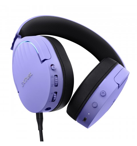 Trust GXT 491P FAYZO Headset Wired & Wireless Head-band Gaming USB Type-A Bluetooth Black, Purple