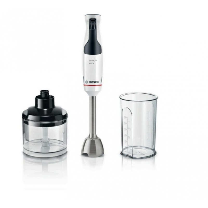 Bosch Serie 4 MSM4W420 licuadora 0,6 L Batidora de vaso 800 W Negro, Transparente, Blanco